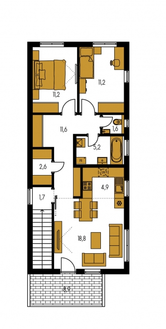 Mirror image | Floor plan of second floor - ARKADA 13